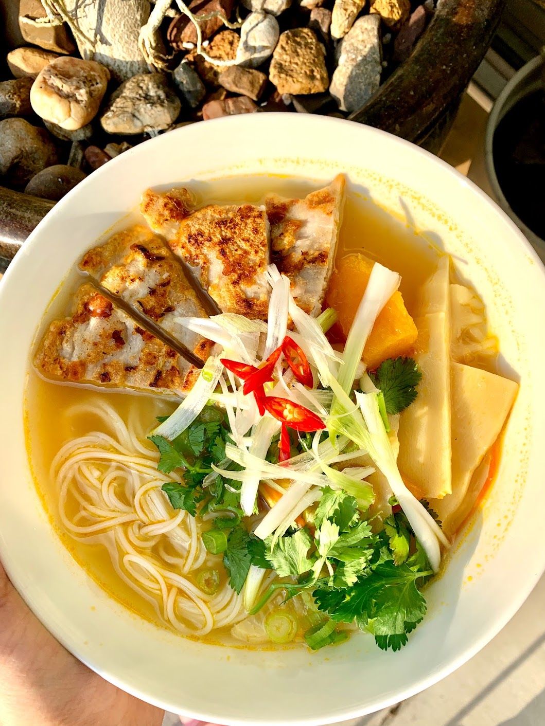 Vietnamese Fried Fish Cake Soup Bun Cha Ca